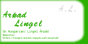 arpad lingel business card